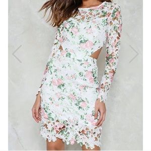 Nasty Gal Lace and Floral Dress